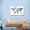 Mapa de mundo popular moderno impresso Canvas Photo Hanging